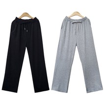 여자 무지 추리닝 바지 데일리 와이드 팬츠 빅사이즈 여성 코디 통 헐렁한 고무줄 빅사이즈츄-735056NH