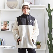 YOBEAT FLEECE ANORAK 아이보리 블랙 요비트 스노우보드 후리스 아노락 남녀공용 스노우보드복 스키복