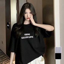 여성 깔끔 디자인 영문 레터링 포인트 데일리 반팔티