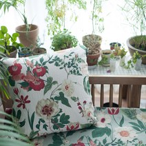 대폭 원단 15수 바이오워싱 린넨 프리플라워 3색, 네츄럴