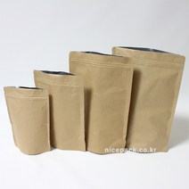 나이스팩 종이 지퍼스탠드 15cm x 22cm(밑면4cm) 100매