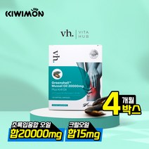 비타허브 뉴질랜드 푸른홍합 초록입홍합오일 홍합오일 120캡슐