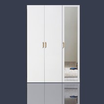 웰튼 이안1200하이글로시 옷장셋트.하이글로시 장롱셋트, 화이트-800도어이불장+400거울옷장