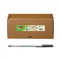 BIC Ecolutions 둥근 스틱 볼펜 1mm 블랙 144개 부드러운 필기 경험, 144카운트(1팩)_블랙