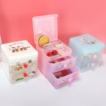 해외 직배송 미니 데스크 오거나이저 악세서리 수납함 정리대 책상 산리오 헬로키티 마이멜로디 시나모롤 폼 검수 출고, D.화이트