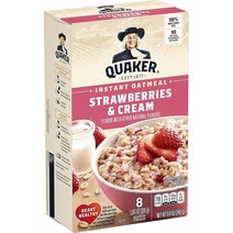 퀘이커 인스턴트 오트밀 스트로베리 & 크림 맛, 1개, 240g