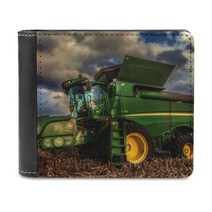 한국관리기 미니관리 콤바인수확 가죽 지갑 남성용 신용 명함 홀더 농장 농업 콤바인 옥수수 필드 가을, 01 one side print