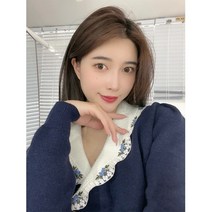 여성 레이스 카라 니트 가디건 레트로 장미 자수 스티치 스웨터 가을 겨울