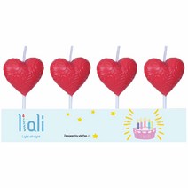 리아리 통통 파티초 생일 케이크초, 1세트, 하트 파티초