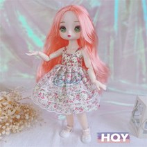 30cm 2D 애니메이션 인형 1/6 Bjd 만화 얼굴 옷 2 차 요소 인형 여아용 두 번째 공주 파란 눈, dolls and clothes, HQY