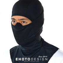 이호토 항균 은나노 자외선차단 빨아서 재사용하는 에어 항균 바라클라바, 블랙