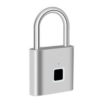 지문인식도어락 대문자동개폐기 잠금장치 Kerui 열쇠가없는 usb 충전 지문 잠금 스마트 자물쇠 방수 도어 잠금 0.2sec 잠금 해제 휴대용 도난 방지 자물쇠 아연, 2.은