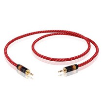 FIIO aux 케이블 잭 3.5mm 오디오 케이블 3.5mm 잭 스피커 케이블 오디오 확장 케이블 잭 아이폰 헤드폰 스피커 자동차 스피커, 빨간색, 0.75m
