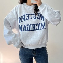 걸즈팩토리 여성용 캔스턴 기모 국내산 세미크롭 맨투맨티셔츠