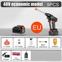 무선 고압 세차기 세차건 강력 48V96V 09mpa 세차 건 EUUS 자동차 세척기 스프, 48V  EU+배터리 전원