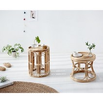 라탄티테이블 2type 박나래 사이드 원형협탁 쇼파 발리 인테리어 이케아, BDC52