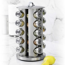 [당일출고] 카먼스테인 회전 양념통 20개 향신료 포함 Kamenstein Stainless Steel Spice Rack, 카먼스테인 향신료 선반