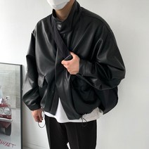 [당일출고][자체제작] 오버핏 레더 점퍼 라이더자켓 가죽자켓 싱글 겨울 가을 루즈핏