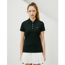 22SS 블랙 퍼피자수 면혼방 반팔카라티셔츠 HSTS2BC31BK