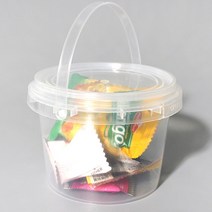 손잡이원형쿠키통 사탕 젤리 초콜릿용기 투명과자통, 1개