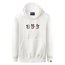 클로니아 고양이 세마리 기모 후드 티셔츠 TH-355