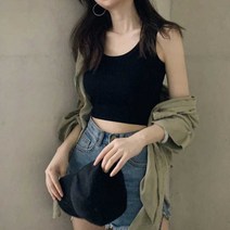 여자 이너탑 스포티룩 나시티 캐주얼 스트릿룩 코디