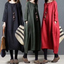 [마트999]여성 린넨 박시 원피스 롱 스커트 봄 여름 빅사이즈