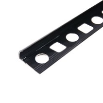 PVC 라운드 재료분리대(블랙) 10mm용 2.4M _몰딩 마루몰딩 바닥타일 타일마감 마감재 꼼꼼이 코너비드 ㄱ자