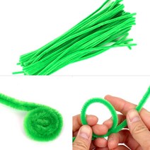 공예 만들기 재료 모루 초록 그린 30cm 100개 DIY 털 철사 와이어 꽃 장미 꽃다발 토끼 인형