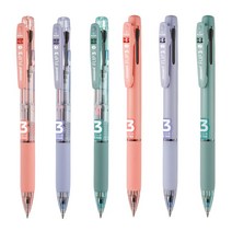 모나미 플립3 유성볼펜 3색볼펜 0.5mm 세이지그린, 5개