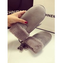 스웨이드 겨울 털 벙어리장갑 여자 캠핑 방한 무스탕 퍼 가죽 손가락 장갑