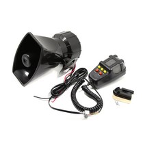 메가폰 자동차 메가폰 5 톤 알람 호른 12V 110dB 시끄러운 스피커 화재 경보 구급차 경찰 사이렌 100W 에어, 한개옵션0