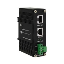 PoE 인젝터 - 산업용 기가비트 PoE+ 인젝터 IEEE802.3 30W 강화 POE 어댑터 12-48V DC 입력 DIN- 레일 벽 마운트, 95W