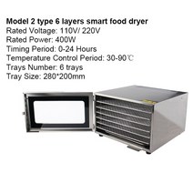동결건조기 식품동결건조기 냉풍건조기 DMWD-미니 음식 탈수기 6 트레이 110V/220V 스테인레스 스틸 애, 03 Smart type Model 2_02 EU