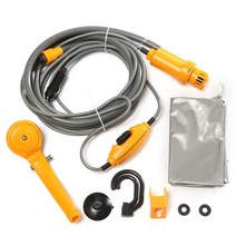 캠핑카 카라반 rv 용품 부품 12v shower van electric car plug outdoor set handheld portable washer water gun, 씨엔, 노랑
