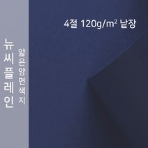 뉴씨플레인 종이문화 얇은 양면색지 120g 4절 낱장 1매 No.42 군청색, 1장