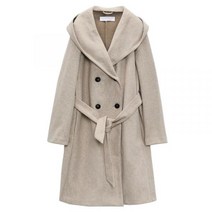 ZARA 벨트 디테일 후드 코트 재킷 3046/285 3046285