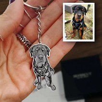 맞춤형 애완 동물 사진 키 체인 고양이 강아지 초상화 열쇠 고리 뒷면에 새겨진 이름 애호가 위한 기념 선, 03 Rose Gold Color