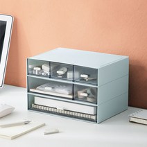 데스크 오거나이저 조합 서랍장 정리함 오피스 사무용품 정리정돈, 3칸, 화이트