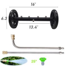 압력 와셔 하체 청소기-자동차 세탁기 물 빗자루 확장 지팡이가있는 이중 표면 클리너 1/4 인치 빠른, 04 주황색