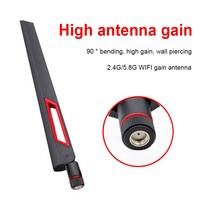 통신안테나 라우터 안테나 10DBi 24G58G 와이파이 안테나 무 지향성 부스트 신호 무선 네트워크 카드 라우터용 90 도 벤딩, 1. CHINA, 1. 2pcs