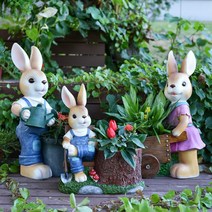 정원 데코 소품 토끼 마당 꾸미기 조형물 야외 태양광, C