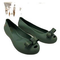 ANKRIC 멜리사 금속 활 젤리 신발 얕은 평평한 바닥 여성 신발 생선 입 샌들 인테리어 강화 된 휴일 남성 여자여름샌들