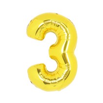 숫자 은박 풍선 중 골드 3 파티 장식 호일 벌룬 생일, 단품