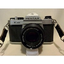 Pentax 50mm 렌즈가 장착된 pentax k1000 수동 초점 slr 필름 카메라, 한개옵션0, 1개