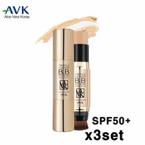 AVK 비비크림 스틱 bb크림 간편 베이스메이크업 기미 잡티 주름개선 커버크림 자외선차단 spf50+ 미백 남자비비크림 스틱비비 화이트닝 식약처 기능성인정, 3개, 네츄럴