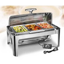 보온 스텐 부페 그릇 호텔 조식 구내식당 케이터링, 사각형 3칸 (창문형)