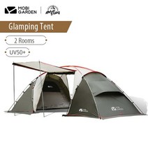 2-3인용 캠핑텐트 피크닉텐트 mobi garden shijia sj4 올리브 그린 큰 가족 2 rooms with 현관 4 people for camp travel 럭셔리, 육군 녹색