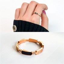 오닉스 큐빅 포인트 써지컬스틸 여성 엄지 반지