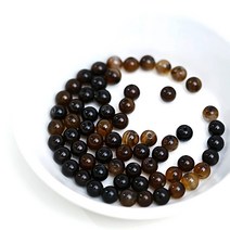 가배리본 브라운투명 스트라이프 마노 원석 원형 구슬 팔찌 재료, 4mm20알